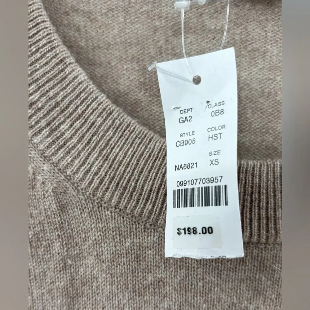 J.Crew Cashmere relaxed crewneck sweater Heather Stone